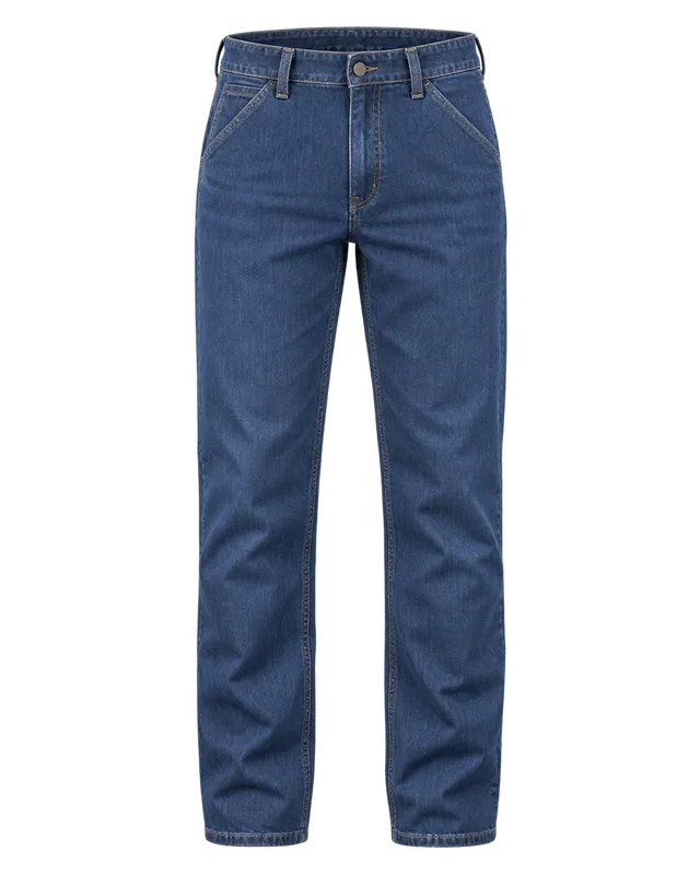 Pantalón de jean operativo. Base lisa. Hombre / recto · Sin cinta. Vista Frontal.